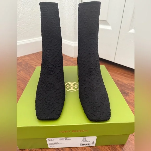 Tory Burch stretch ankle logo jacquard boot - Picture 9 of 11